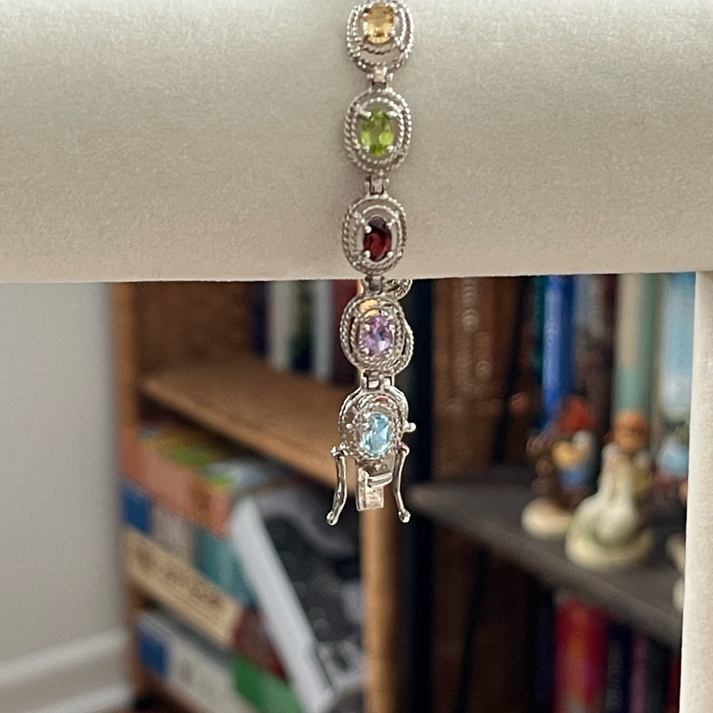Source Unknown Silver Multi-Gem Bracelet - image 3